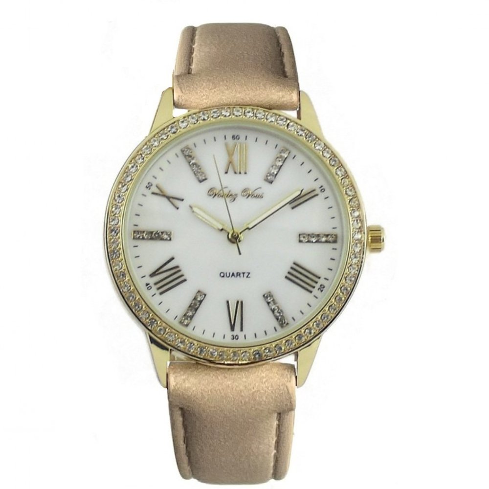 Unisex Stainless Steel - Quartz Movement - Parchment Beige Designer Watch